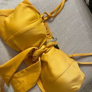 Yellow bandeau top